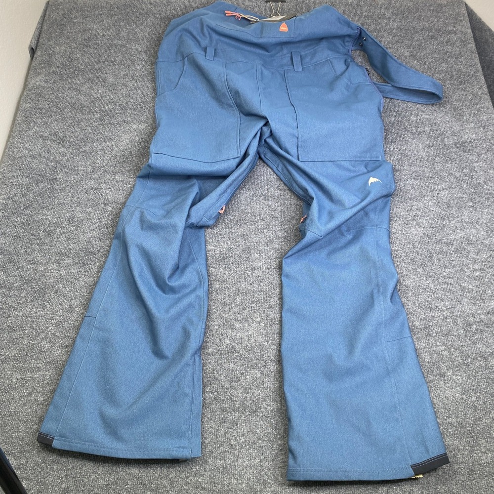 Burton Avalon Stretch Bib Snowboard Pants Womens XL Light Denim Blue 21446100400 - Picture 1 of 6